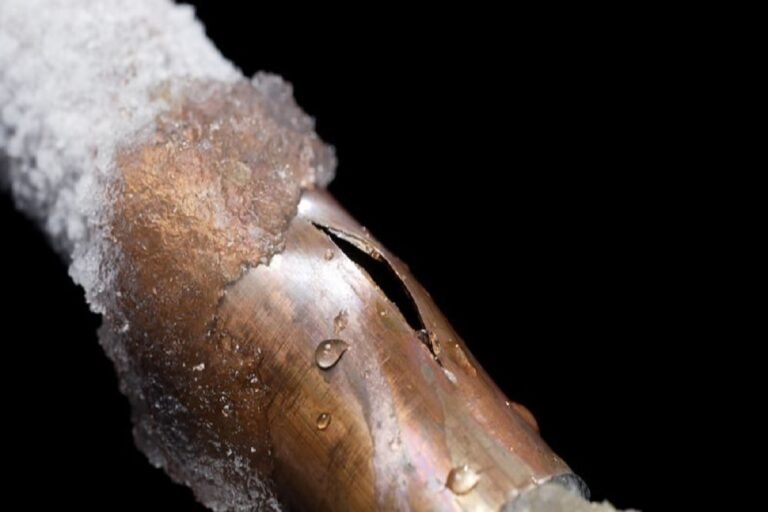 Water Leak Caused by Bursting Frozen Pipes